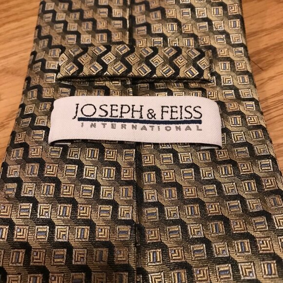 Joseph & Feiss International 100% Silk Tie Extra long 65"x4" Necktie Brown Colou - Picture 3 of 5